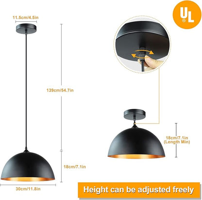 Black Dome Pendant Lights