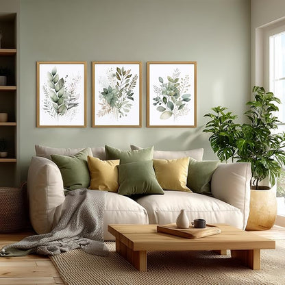 Eucalyptus Watercolor Wall Decor – 3 Piece