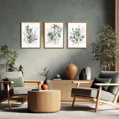 Eucalyptus Watercolor Wall Decor – 3 Piece