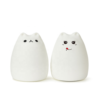 Cartoon cat silicone lamp colorful color